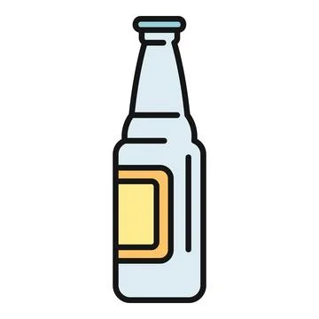 Glass bottle with label representing beverage container Stock Illustration