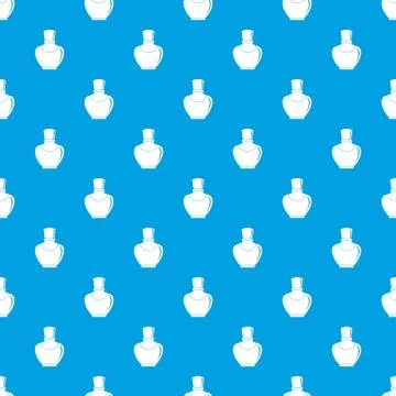 Glass bottle with perfume pattern seamless blue Stock-Illustration
