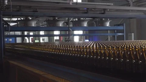 Glass Bottle Production Stock Footage 75154081