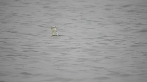 Glass Bottle Sinking in Water Video stock 202028457