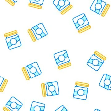 Glass bottle vector seamless pattern flat 스톡 일러스트