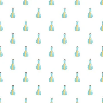 Glass bottles with corks and messages seamless pattern 스톡 일러스트