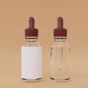 Glass bottles with dropper Illustrazione stock