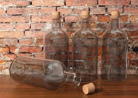 Glass bottles Stock Illustration