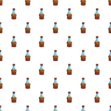 Glass bottles with liquid seamless pattern background 库存插图