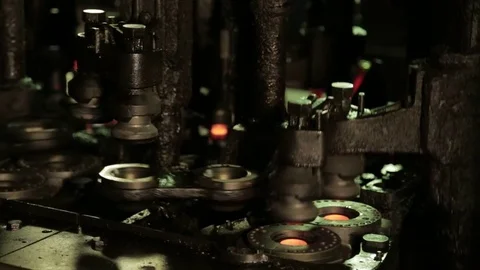 Glass bottles molding machine Stock Footage 72857157