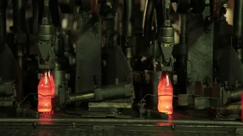 Glass bottles molding machine Stock Footage 72857231