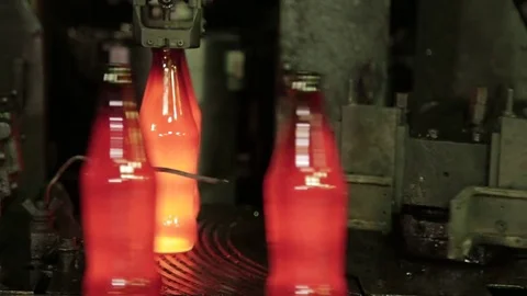 Glass bottles molding machine Stock Footage 72857820