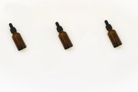 Glass bottles pattern isolated on white background. 스톡 사진