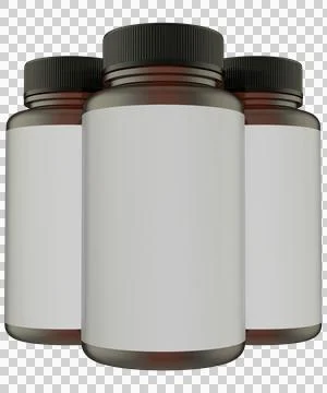 Glass Bottles Realistic 3D Rendering Mockup Template Stock Illustration