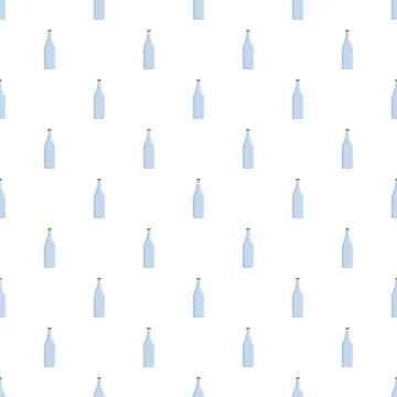 Glass bottles repeating pattern on white background Ilustración de archivo
