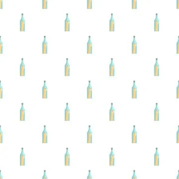 Glass bottles with rolled messages pattern Stock Illustration