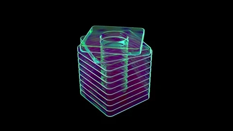 Glass boxes on black bg able to loop endless Stock Footage 315021460