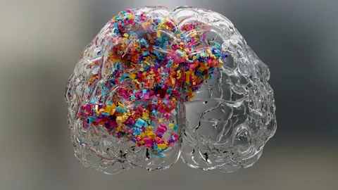 Glass brain and math formulas, math and technology concept digitally generated. Stock Footage 222053664