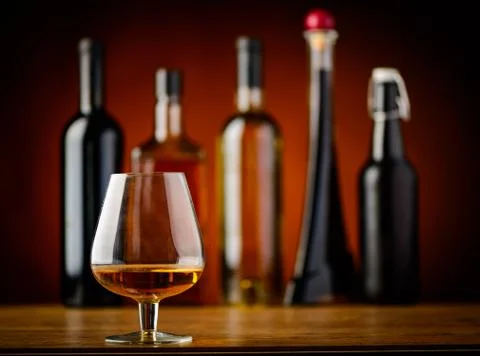 Glass of brandy Stock Photos
