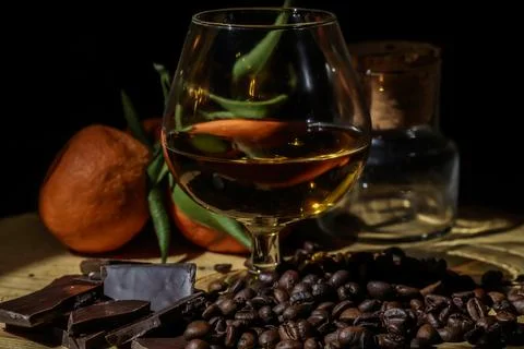 Glass of brandy Stock Photos
