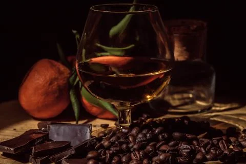 Glass of brandy Foto stock