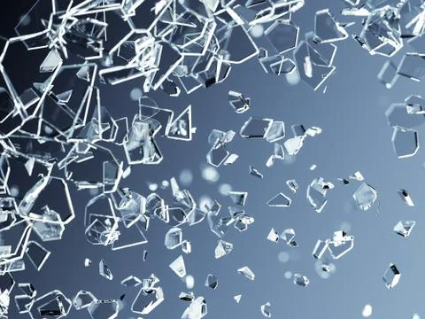 Glass break, 3d Stock Illustration