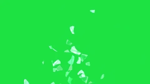 Glass Break Into Pieces Effect Animation Isolated On Green Screen Video stock 303449622