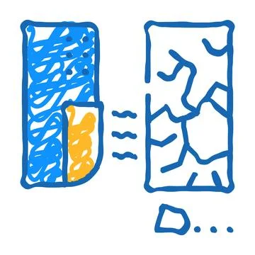 Glass break sensor icon doodle illustration Stock-Illustration