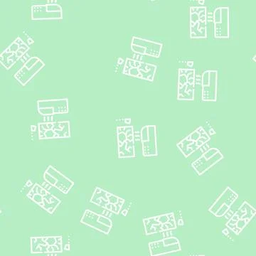 Glass break sensor line vector seamless pattern Stock Illustration