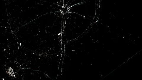 Glass breaking in slow motion on black background Stock Footage 126207166
