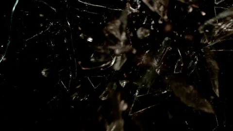 Glass breaking in slow motion on black b... | Stock Video | Pond5