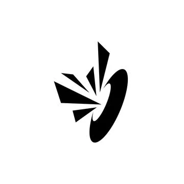 Glass breaks target logo concept. Vector illustration Stock Illustration