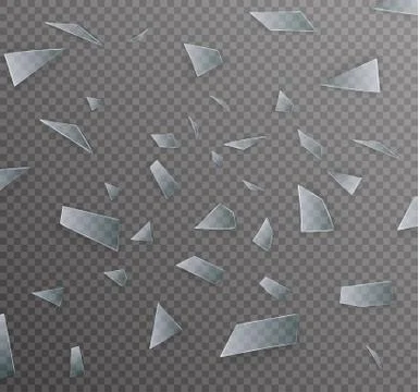 Glass is broken on a transparent background. Transparency for glass. The crack Stock Illustration
