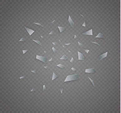 Glass is broken on a transparent background. Transparency for glass. The crack Stock Illustration