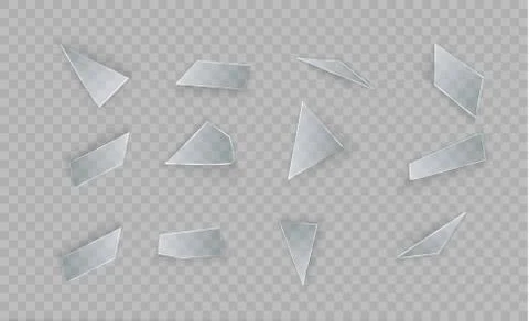 Glass is broken on a transparent background. Transparency for glass. The crack Stock Illustration