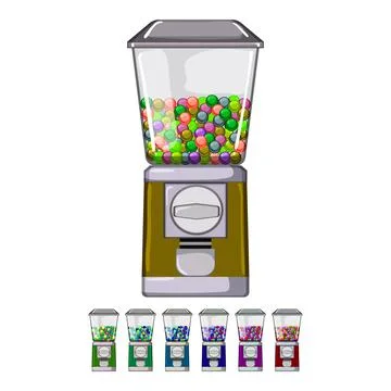Glass bubblegum machine cartoon vector graphic Illustrazione stock