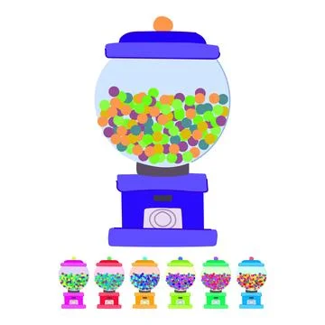 Glass bubblegum machine vector cartoon graphic Stock Illustration