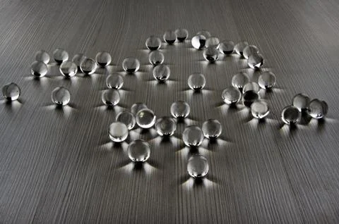 Glass bubbles in the dark Foto stock