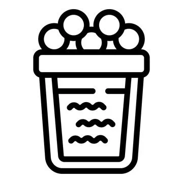 Glass with bubbles tapioca icon outline vector. Delicious milky tea cup イラスト素材