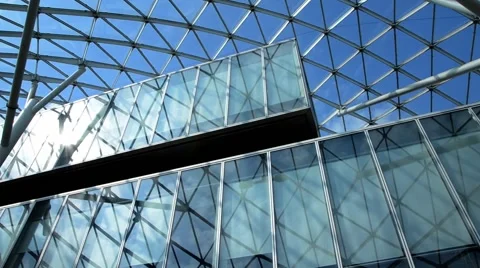 Glass building in expo Stock Footage 50389762