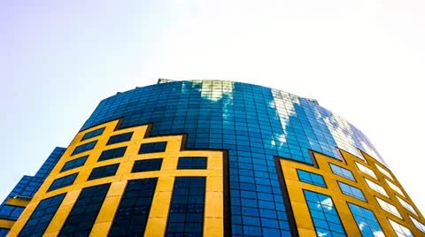 Glass building time lapse. Stock Footage 12009420