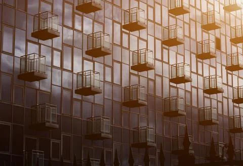 Glass building windows background Stock Photos