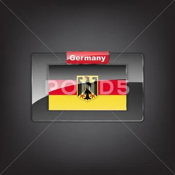 Glass button of the flag of germany Stock Illustration