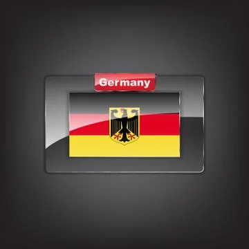 Glass button of the flag of germany 스톡 일러스트
