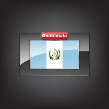 Glass button of the flag of guatemala Stock Illustration