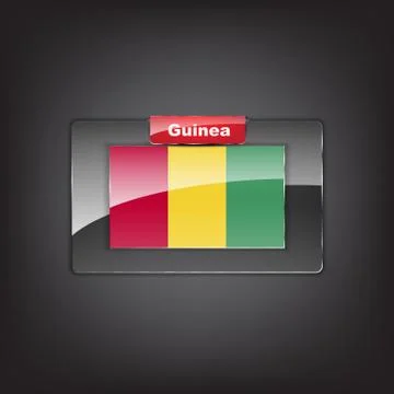 Glass button of the flag of guinea Stock-Illustration
