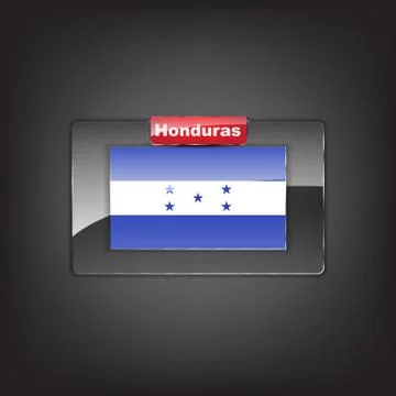 Glass button of the flag of honduras Stock Illustration
