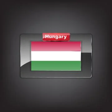Glass button of the flag of hungary Stock Illustration