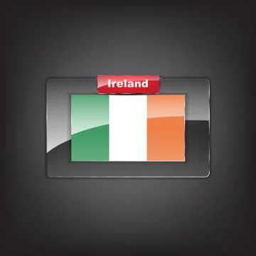 Glass button of the flag of ireland Illustrazione stock