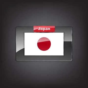 Glass button of the flag of japan 스톡 일러스트