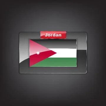 Glass button of the flag of jordan 스톡 일러스트