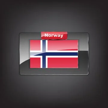 Glass button of the flag of norway Stock Illustration