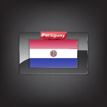 Glass button with the flag of paraguay Stock Illustration