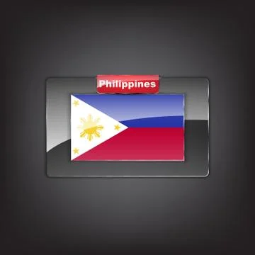 Glass button with the flag of philippines Stock Illustration